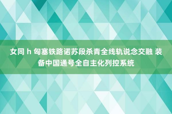 女同 h 匈塞铁路诺苏段杀青全线轨说念交融 装备中国通号全自主化列控系统