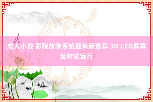 成人小说 影院放映系统迎来新遴荐 3D LED屏幕运转试运行